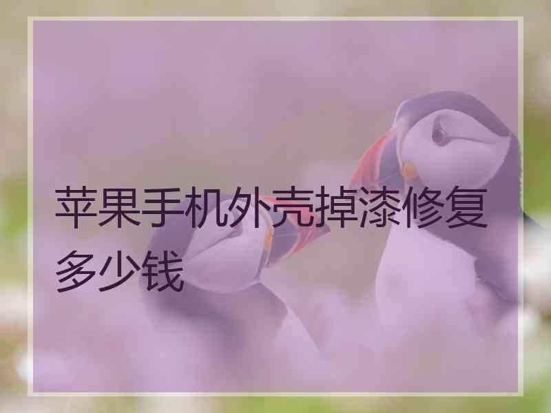苹果手机外壳掉漆修复多少钱