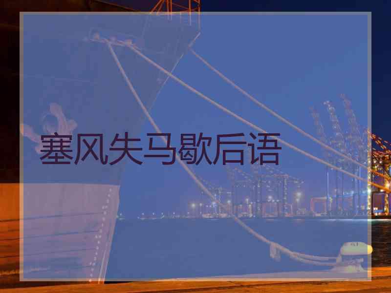 塞风失马歇后语