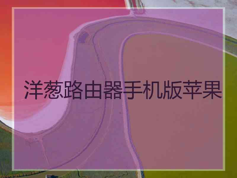 洋葱路由器手机版苹果