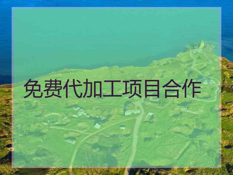 免费代加工项目合作