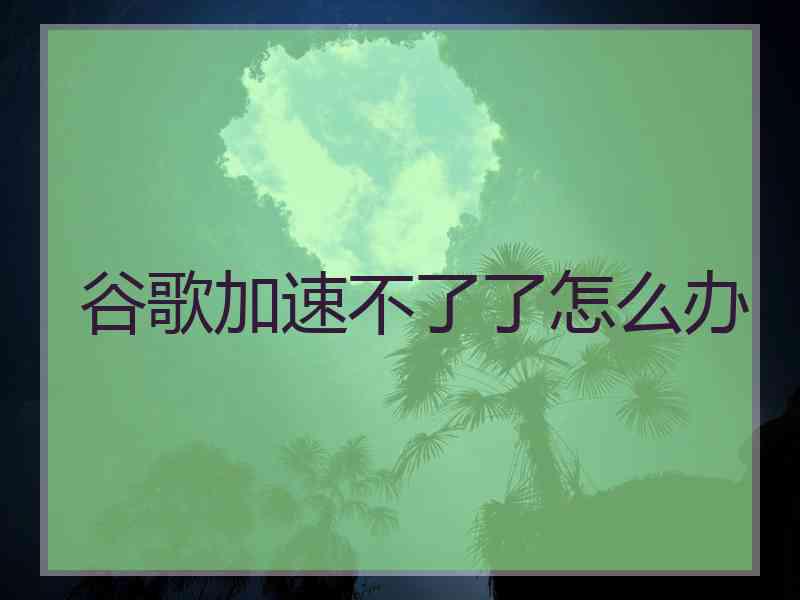 谷歌加速不了了怎么办