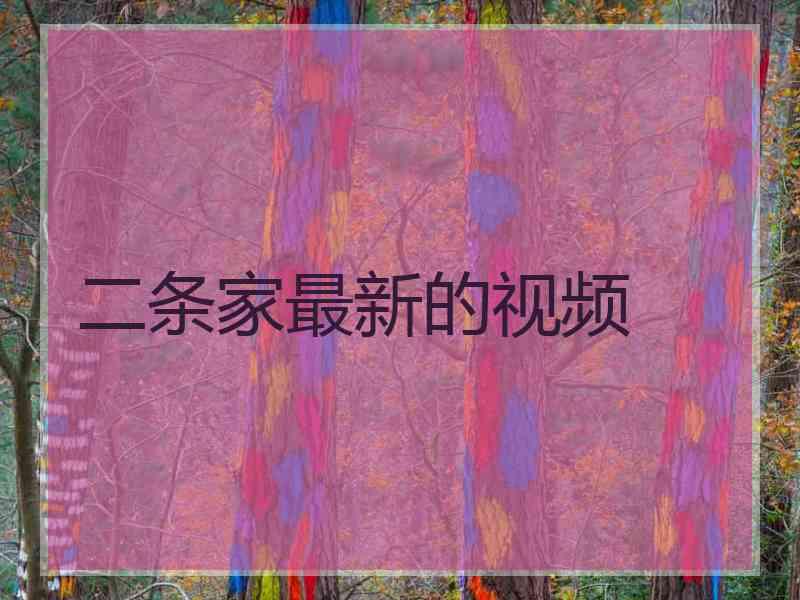二条家最新的视频