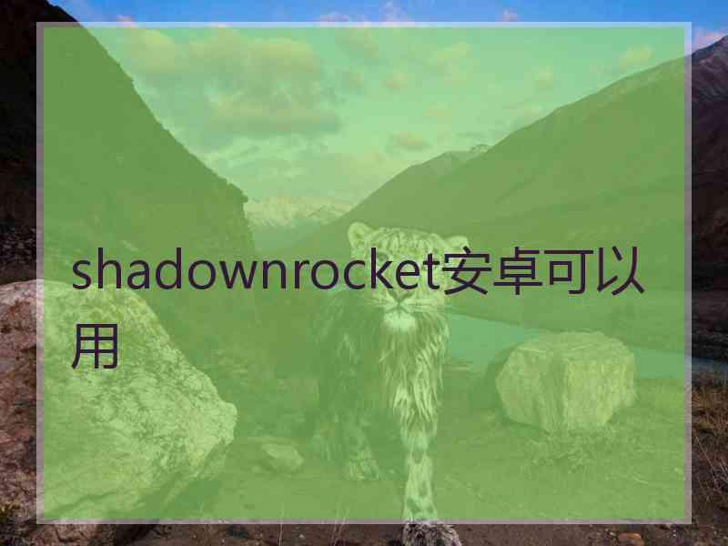 shadownrocket安卓可以用