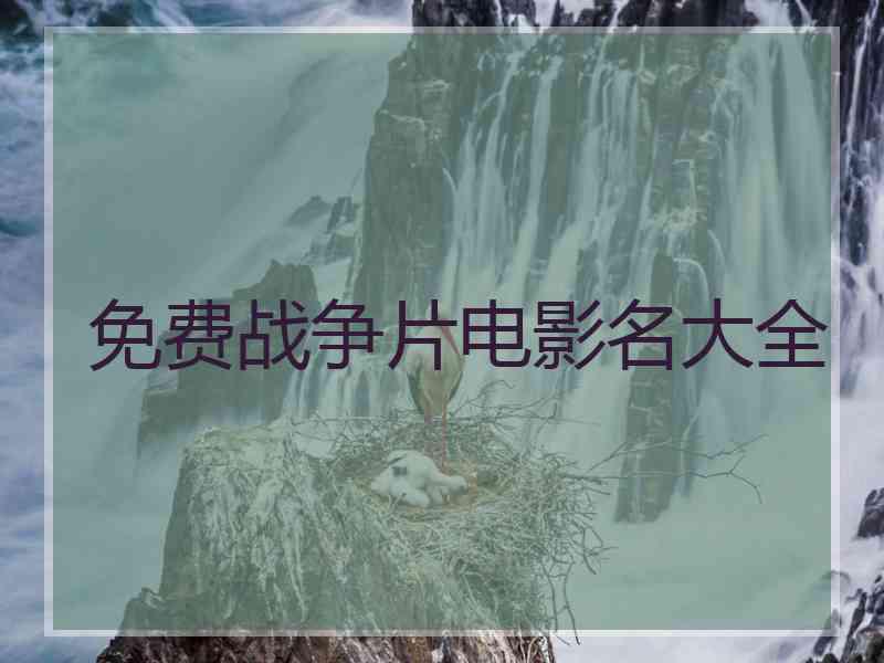 免费战争片电影名大全