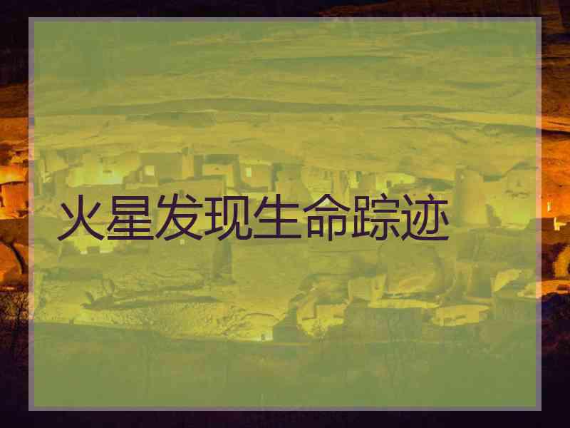 火星发现生命踪迹