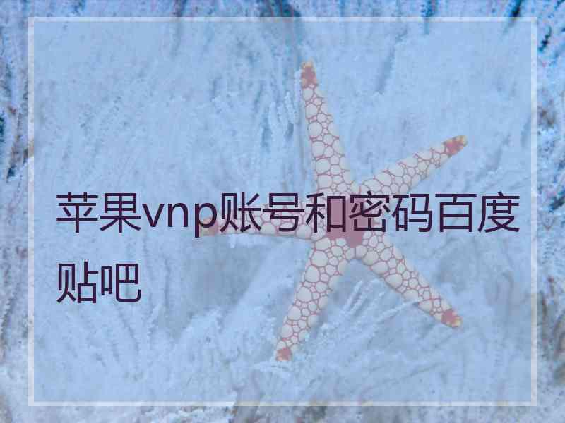 苹果vnp账号和密码百度贴吧