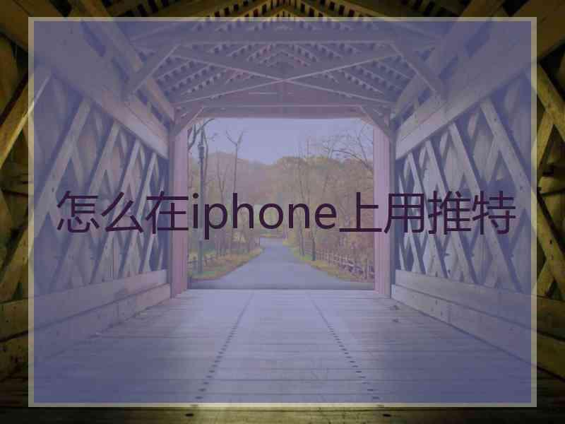 怎么在iphone上用推特